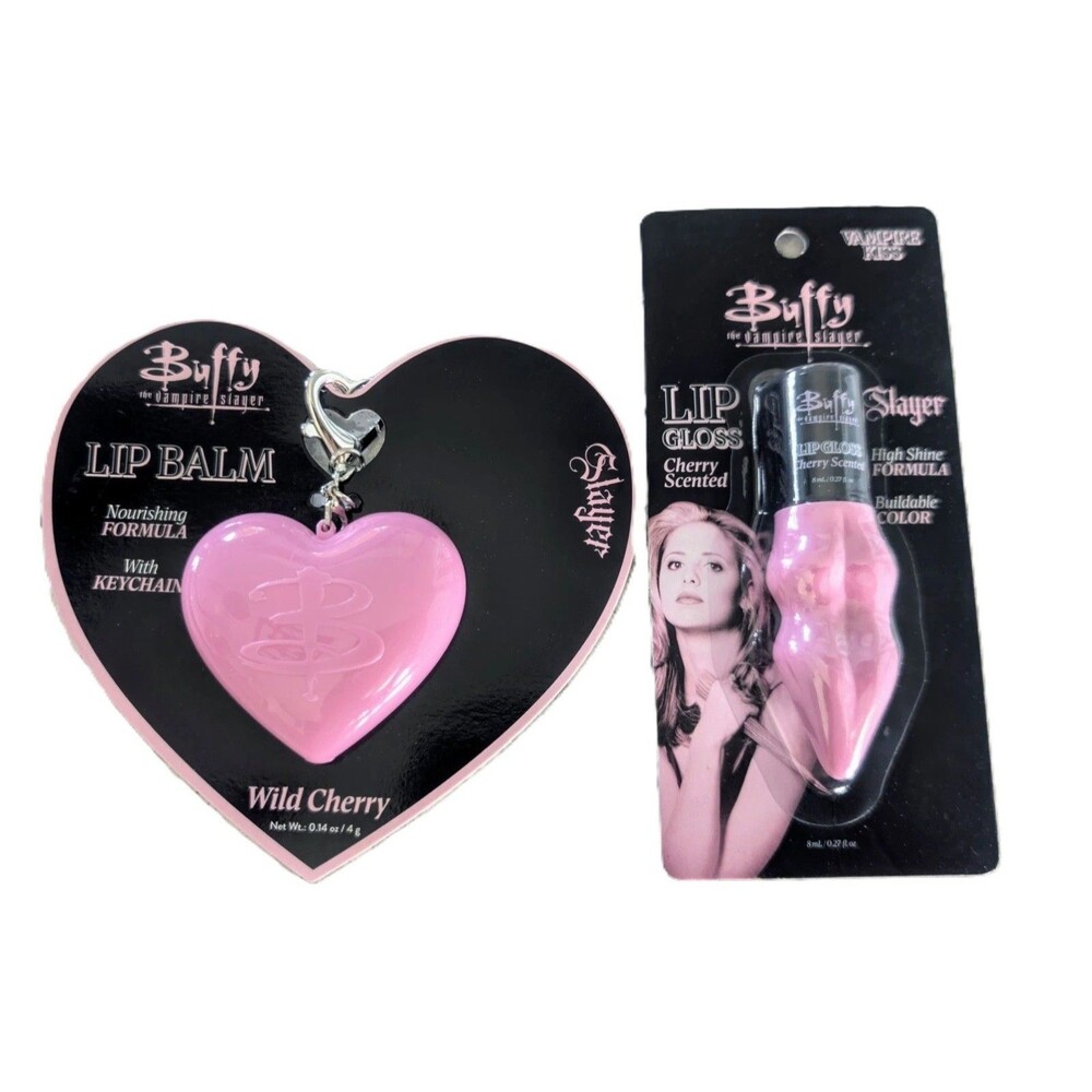 Buffy The Vampire Slayer Wild Cherry Lip Balm & Cherry Lipgloss 2 Pieces New